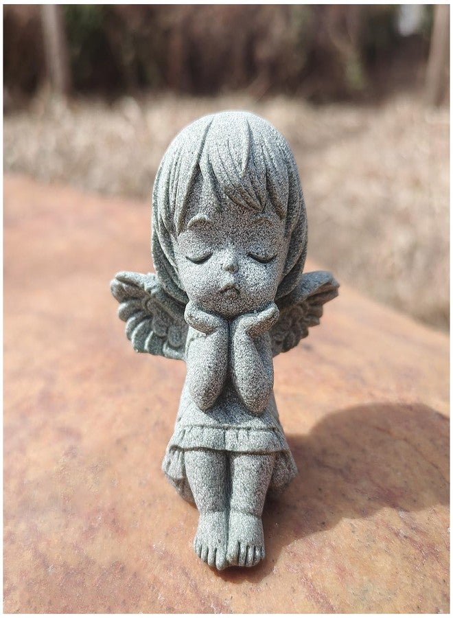livelyfish Little Angel Statue with Wings Cute Girl Collectible Figurine for Garden Aquarium Fish Tank Home Shelf Desk Decor - Image 1